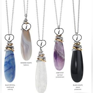 COPY - NWT BRIGHTON NEPTUNES RINGS PYRAMID CRYSTAL QUARTZ BANDED AGATE NECKLACE